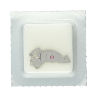 Federhausbrücke, rhodiniert, perliert