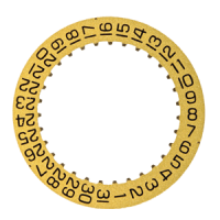 Datumanzeiger 3H Vergoldet/Schwarz