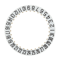 Datumanzeiger 4H30 Weiss/Schwarz nach dem Zentrum zielend