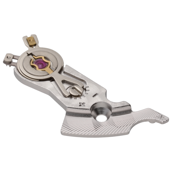 Unruhbrücke montiert rhodiniert perliert 2,5 mm spiralig (Incabloc)