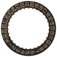 Datumanzeiger 3H Schwarz/Vergoldet