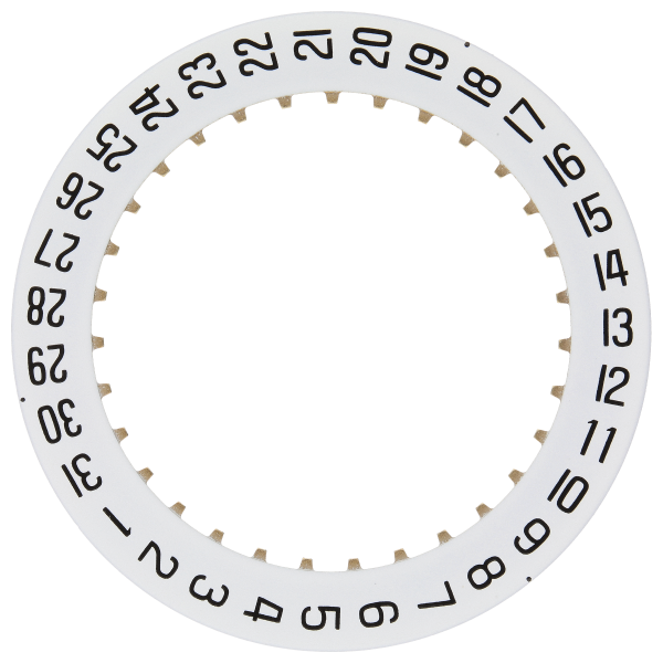 Datumanzeiger 3H Rund Weiss/Schwarz
