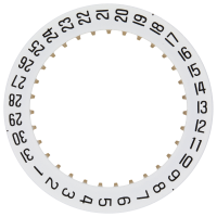 Datumanzeiger 3H Rund Weiss/Schwarz