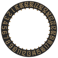 Datumanzeiger 6H Schwarz/Vergoldet