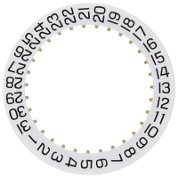 Datumanzeiger 3H, Aufzugwelle 4H Weiss/Schwarz