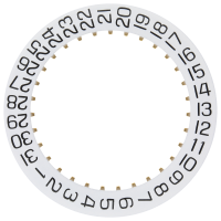 Datumanzeiger gew&ouml;lbt 3H Weiss/Schwarz