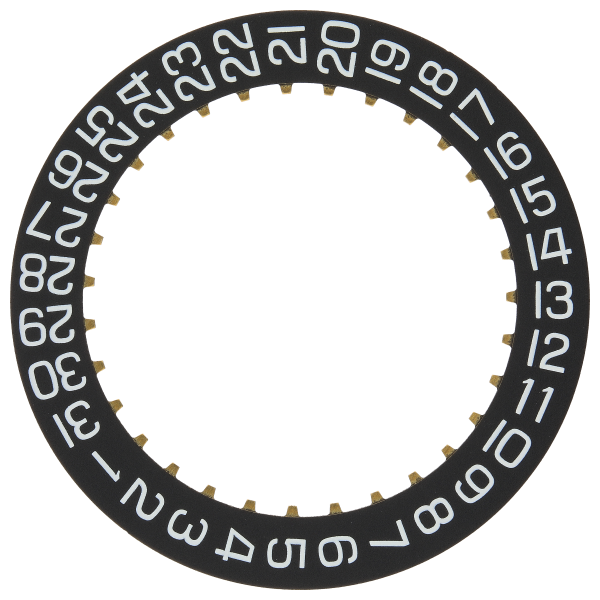 Datumanzeiger 2H Schwarz/Weiss - suspendiert in der Achse