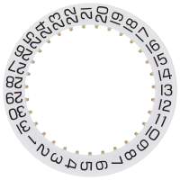 Datumanzeiger 4H rect. Weiss/Schwarz Suspendiert in der Achse