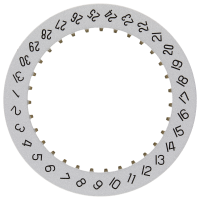 Datumanzeiger 4H30 Silber/Schwarz