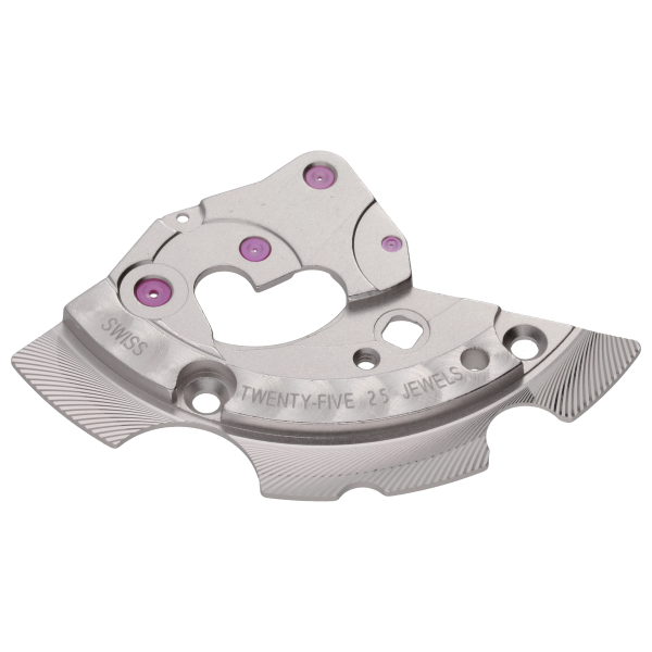 Räderwerkbrücke rhodiniert perliert 2,5 mm spiralig Diamant 25 Steine