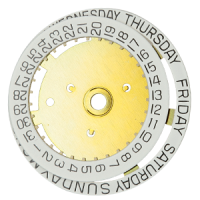 Datum + Tagesanzeigersatz Datum 3H/Tag 12H Englisch Weiss/Schwarz