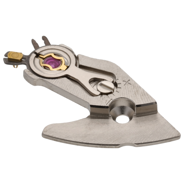 Unruhbrücke montiert vernickelt Kantenbruch diamantiert Fläche spiralig Absatz spiralig