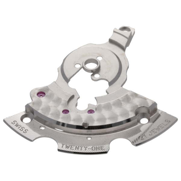 Gestell für Automatik, mit Steinen rhodiniert perliert 2.5 mm spiralig Diamant 22 Steine