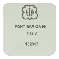 Federhausbr&uuml;cke, vernickelt Gerade Genfer Rippe gerade 2 mm Diamantfase 17 Steine SEVENTEEN