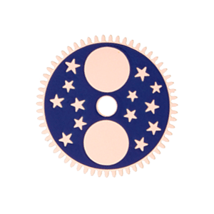 Mondphasenanzeiger ohne Gesicht Vergoldet Gelb/Blau